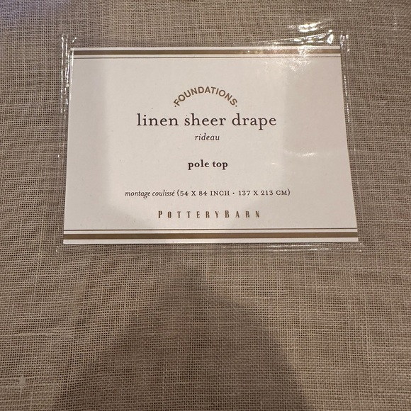 Pottery Barn linen sheer drape Rideau 54” x 84” - Picture 1 of 4